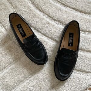 90s le chateau black leather loafers
